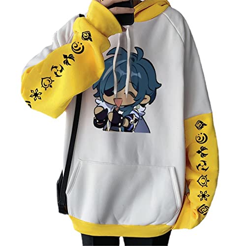 Genshin Impact Kaeya Hoodie Kaeya Cosplay Kostüm Bedruckt Langarm Sweatshirt Pullover Zipper Jacke Trainingsanzug für Frauen Männer von MAIISO