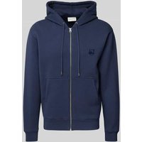 MAISON KITSUNE Sweatjacke mit Label-Stitching in Marine, Größe L von MAISON KITSUNE