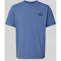 MAISON KITSUNE T-Shirt mit Label-Stitching in Royal, Größe L von MAISON KITSUNE