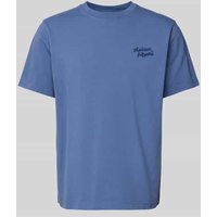 MAISON KITSUNE T-Shirt mit Label-Stitching in Royal, Größe XXL von MAISON KITSUNE