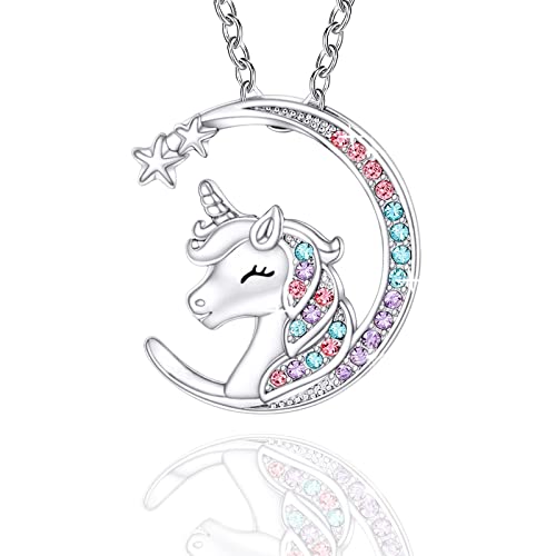 MAKOBLESSMOMO Einhorn Halbmond Halskette für Mädchen, You are Magical Einhorn Schmuck Geschenke für Mädchen Mütter Tochter Enkelin Nichte von MAKOBLESSMOMO