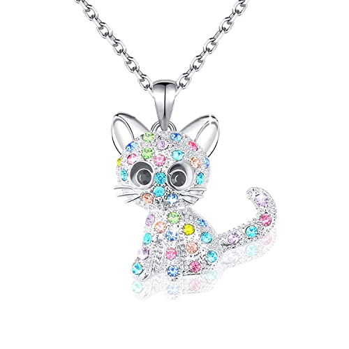 MAKOBLESSMOMO Süße Katze Halskette für Mädchen, Katze Anhänger, Geschenk für Weihnachten von MAKOBLESSMOMO