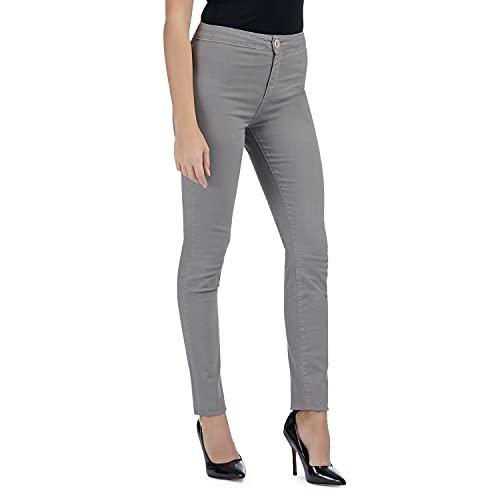 MAMAJEANS Jeans Damen High Waist Stretch, Skinny Hose, Baumwolle Jeggings - Made in Italy (36 - S, Grau) von MAMAJEANS