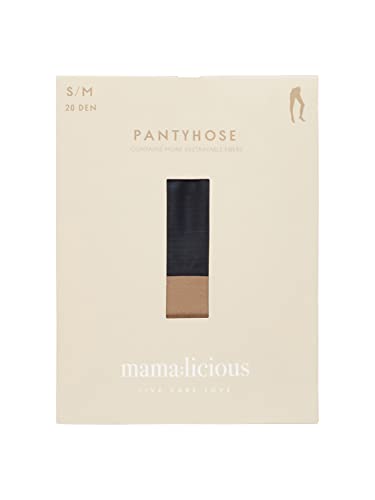 MAMALICIOUS Damen Mlmalou Pantyhose 20 Den 2-p A. Noos, Black/Pack:TAN, M-L von MAMALICIOUS