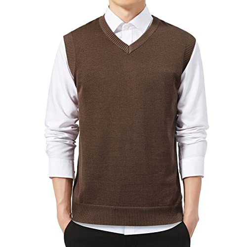 MANBOZIXi Pullunder für Herren Strickwesten mit V-Ausschnitt, Kaffee 2XL MANBOZIXi Pullunder für Herren Strickwesten mit V-Ausschnitt, Kaffee 2XL von MANBOZIXi