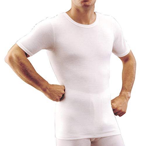 MANIFATTURA BERNINA Velan 30101 (Größe 4) - Thermo Unterhemd Kurzarm für Männer mit Rundhalsausschnitt aus Wolle und Baumwolle von MANIFATTURA BERNINA