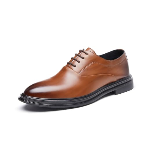 Herren-Oxford-Schuhe aus echtem Leder, britischer Vintage-Stil, formelle Business-Hochzeitsschuhe für Männer, Braun, 40 EU Herren-Oxford-Schuhe aus echtem Leder, britischer Vintage-Stil, formelle Business-Hochzeitsschuhe für Männer, Braun, 40 EU von MANLADUO