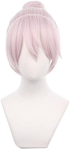 Cosplay Perücke Anime Tokyo Revengers Senju Kawaragi Akashi Rosa Gefälschte Haar mit Brötchen Hitze Beständig Haar Halloween Perücke von MANUKS