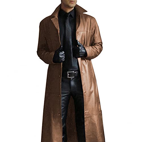 MANYMANY Herren Lederjacken in voller Länge Größe S-5XL Herren Classic Biker Pu Jacke Slim Fit Moto Ledermantel MANYMANY Herren Lederjacken in voller Länge Größe S-5XL Herren Classic Biker Pu Jacke Slim Fit Moto Ledermantel von MANYMANY