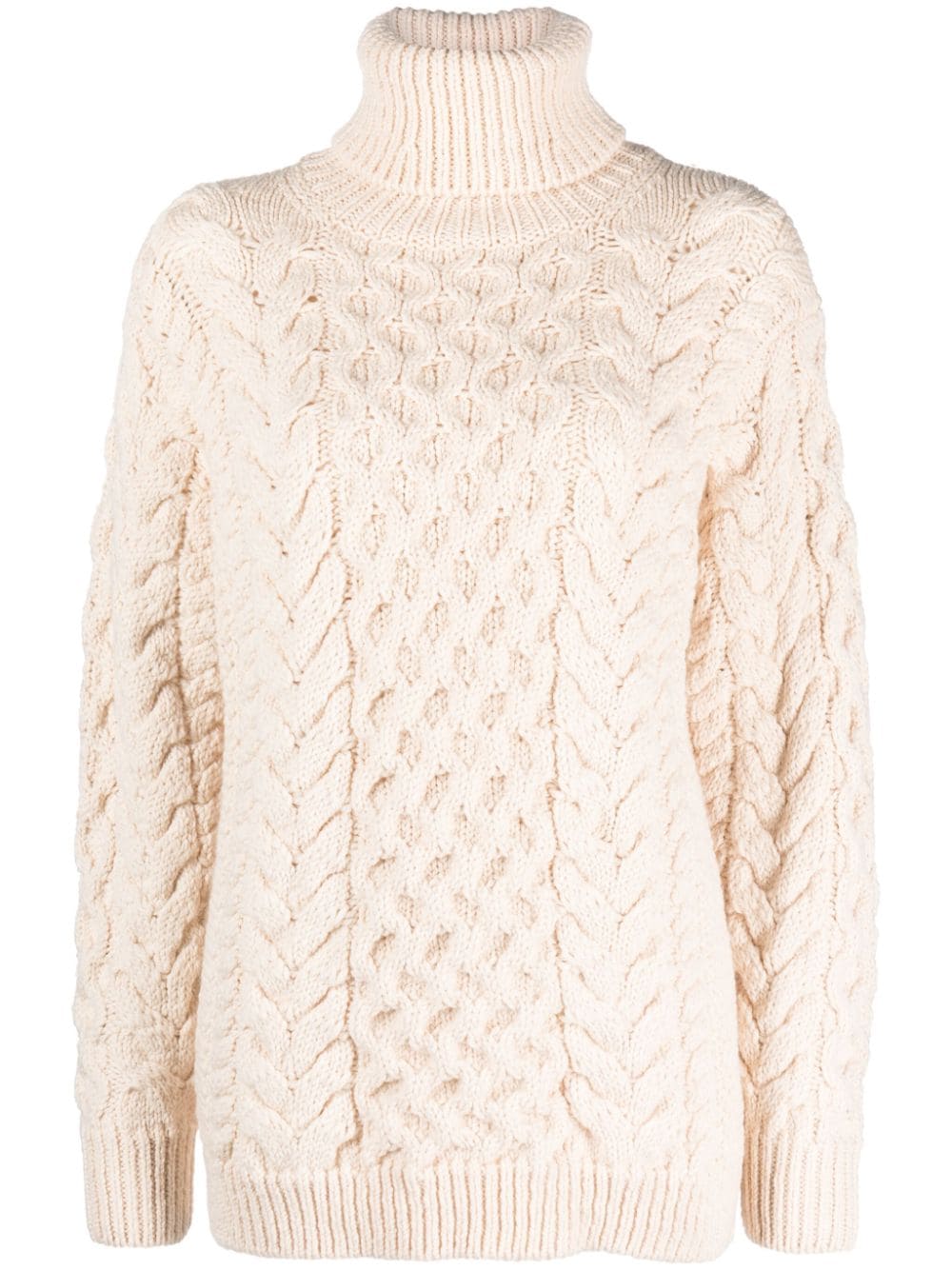 MARANT ÉTOILE Rollkragenpullover mit Zopfmuster - Nude von MARANT ÉTOILE