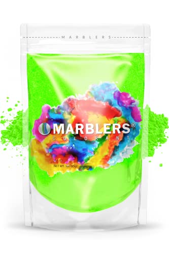 MARBLERS Fluoreszierendes Glimmerpulver [Neon Lime 3oz (85g) | Mattes Pigment | Farbstoff | Ungiftig | Vegan | Ohne Tierversuche | Nagellack, Nagelkunst, Seife, Schleim, Kerze, Harz, Epoxid, Acrylfarb von MARBLERS