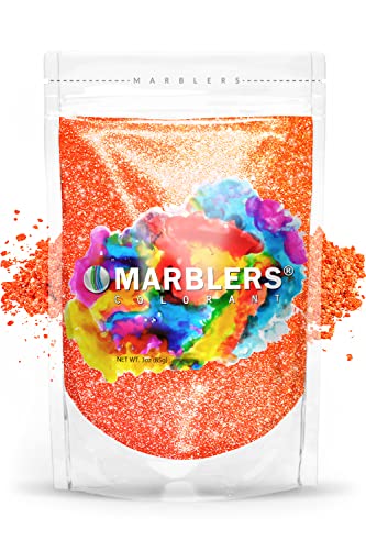 MARBLERS Glimmerpulver-Farbstoff [Pop Orange Pearl 3oz (85g) | Kosmetik | Epoxidharzpigment | Farbstoff | Ungiftig, vegan, frei von Tierversuchen | Lipgloss, Nägel, Körperbutter | Badebombe, Kerzen- u von MARBLERS