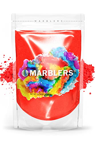 MARBLERS Glimmerpulverfarbstoff [Poppy Red 3oz (85g) | Kosmetik | Epoxidharzpigment | Farbstoff | Ungiftig, vegan, tierversuchsfrei | Lipgloss, Nägel, Körperbutter | Badebomben-, Kerzen- und Seifenher von MARBLERS