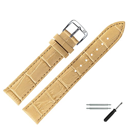 MARBURGER Uhrenarmband 16mm Leder Camel Alligator - Werkzeug Montage Set 1431623000120 von MARBURGER