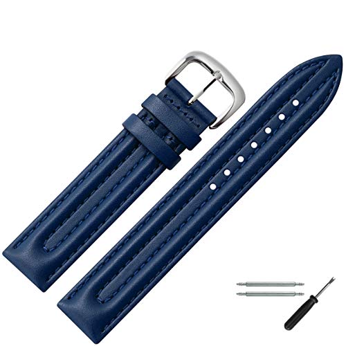 MARBURGER Uhrenarmband 20mm Leder Blau - Werkzeug Montage Set 2502050000120 von MARBURGER