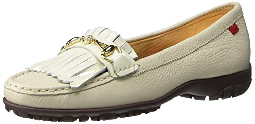 MARC JOSEPH NEW YORK Damen Leder Made in Brazil Lexington Golfschuh, Elfenbein (Getrommelkörnchen Creme), 42 EU von MARC JOSEPH NEW YORK