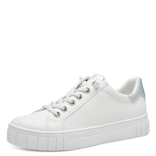 MARCO TOZZI Damen Sneaker flach mit dicker Sohle Vegan, Weiß (White Comb), 41 EU von MARCO TOZZI