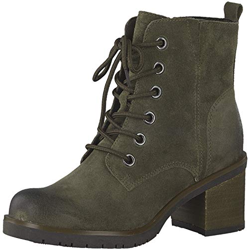 MARCO TOZZI Damen 2-2-25202-25 Wildleder Schnürboot Stiefelette, Khaki, 39 EU von MARCO TOZZI