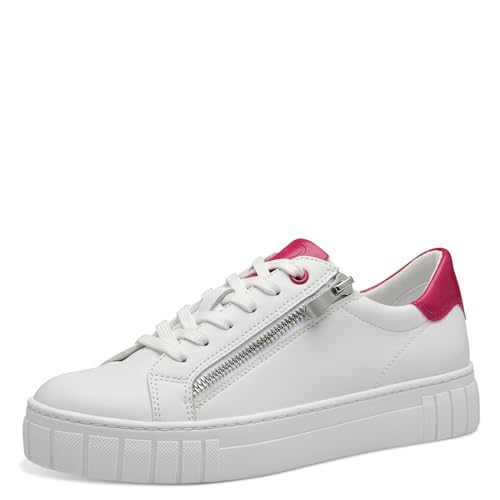 MARCO TOZZI Damen Sneaker flach mit Reißverschluss Vegan, Mehrfarbig (White Pink), 37 EU von MARCO TOZZI