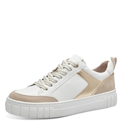 MARCO TOZZI Damen Sneaker flach mit dicker Sohle Vegan, Mehrfarbig (White Dune), 38 EU von MARCO TOZZI