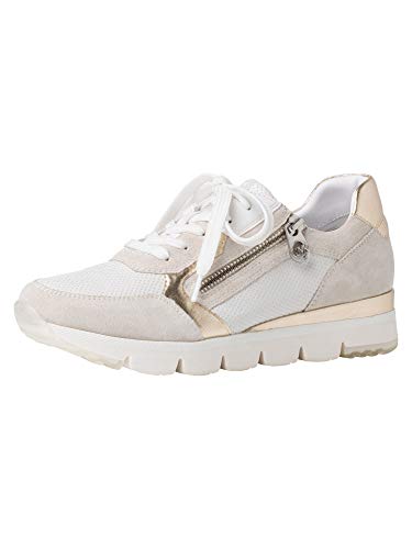 Marco Tozzi Damen by Guido Maria Kretschmer 2-2-83703-26 Veloursleder Sneaker, Offwhite Comb, 37 EU von MARCO TOZZI