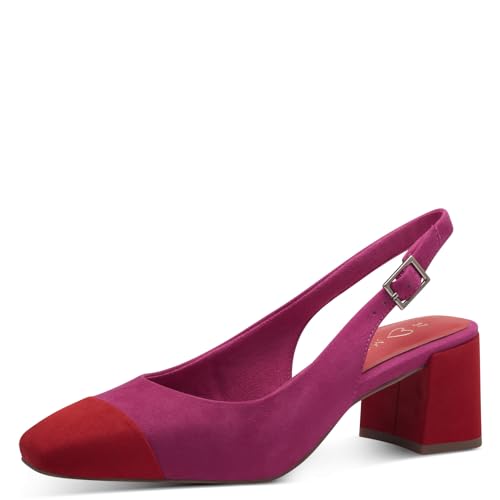 MARCO TOZZI Damen Slingpumps mit Blockabsatz Vegan, Rosa (Pink Comb), 37 EU von MARCO TOZZI