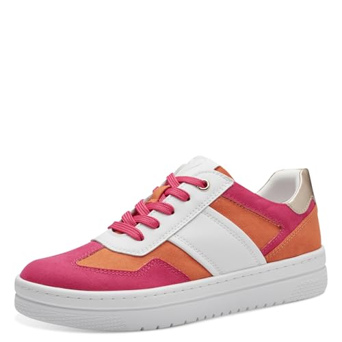 MARCO TOZZI Damen Sneaker flach mit dicker Sohle Vegan, Mehrfarbig (White Pink), 41 EU von MARCO TOZZI