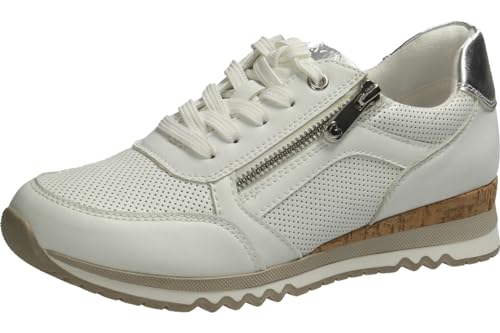 Marco Tozzi Damen, Feel ME Fußbett,Wechselfußbett, weiches Innenfutter, Vegan, 2-23782-41 Sneaker Low, White Comb, 42 EU von MARCO TOZZI