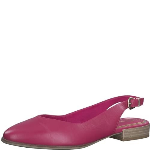 MARCO TOZZI Damen Slingpumps mit Verstellbarem Riemen aus Leder, Rosa (Pink), 41 EU von MARCO TOZZI