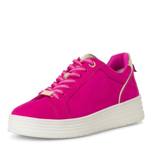 MARCO TOZZI Damen Plateau Sneaker mit Schnürsenkeln Bequem, Rosa (Pink Comb), 38 EU von MARCO TOZZI