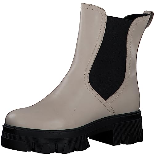 MARCO TOZZI Damen Chelsea Boots aus Leder Plateau, Beige (Cream Comb), 40 MARCO TOZZI Damen Chelsea Boots aus Leder Plateau, Beige (Cream Comb), 40 von MARCO TOZZI