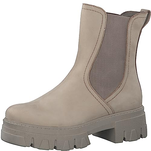 MARCO TOZZI Damen Chelsea Boots aus Leder Plateau, Braun (Taupe Nubuck), 38 MARCO TOZZI Damen Chelsea Boots aus Leder Plateau, Braun (Taupe Nubuck), 38 von MARCO TOZZI