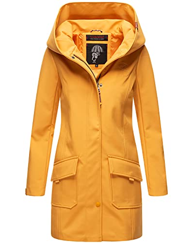 MARIKOO Damen Softshell Jacke Winterjacke wasserabweisend Outdoor lang B856 [B856-Maylee-Amber-Y.-Gr.L] von MARIKOO