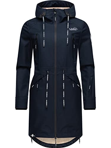 MARIKOO Damen Softshellmantel Funktionsmantel wasserdicht atmungsaktiv Racquellee Navy Gr. S von MARIKOO