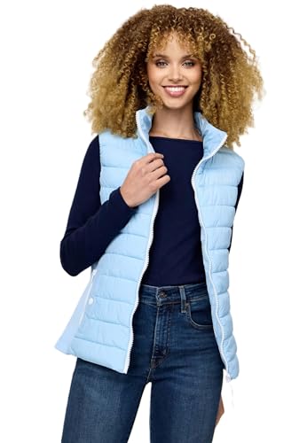 MARIKOO Damen Steppweste Übergang Stepp Weste gesteppt leicht B995 [B995-Reimii-Baby-Blue-Gr.XL] von MARIKOO