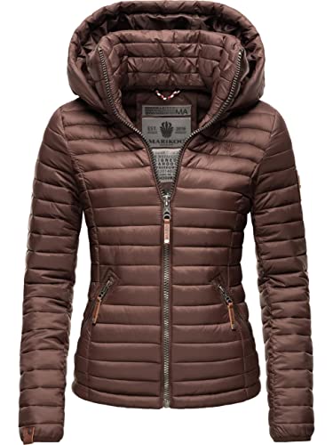 MARIKOO Damen Übergangsjacke Steppjacke mit abnembarer Kapuze Löwenbaby Chocolate Gr. XXL von MARIKOO