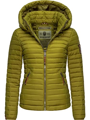 MARIKOO Damen Übergangsjacke Steppjacke mit abnembarer Kapuze Löwenbaby Moss Green Gr. S von MARIKOO