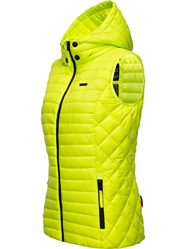 MARIKOO Damen Übergangsjacke leichte Steppweste mit Abnehmbarer Kapuze Hasenpfote Neon Green Gr. 3XL MARIKOO Damen Übergangsjacke leichte Steppweste mit Abnehmbarer Kapuze Hasenpfote Neon Green Gr. 3XL von MARIKOO