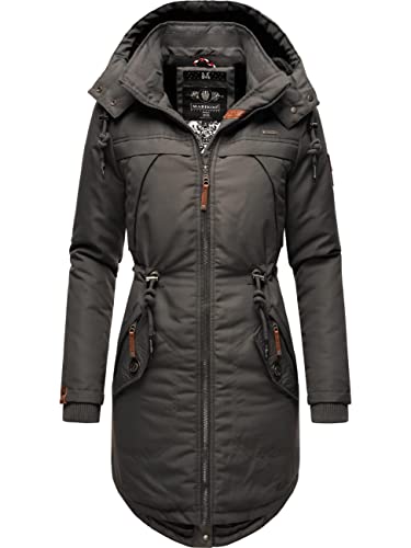 MARIKOO Damen Warmer Winterparka mit Abnehmbarer Kapuze Kamii Anthracite Gr. L von MARIKOO