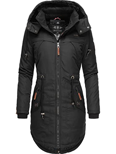 MARIKOO Damen Warmer Winterparka mit Abnehmbarer Kapuze Kamii Schwarz Gr. XL von MARIKOO