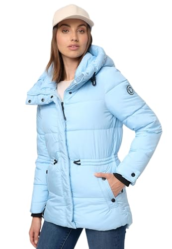 MARIKOO Damen Winter Jacke gesteppte Winterjacke Stepp warm B947 [B947-Akum-Baby-Blue-Gr.XL] von MARIKOO