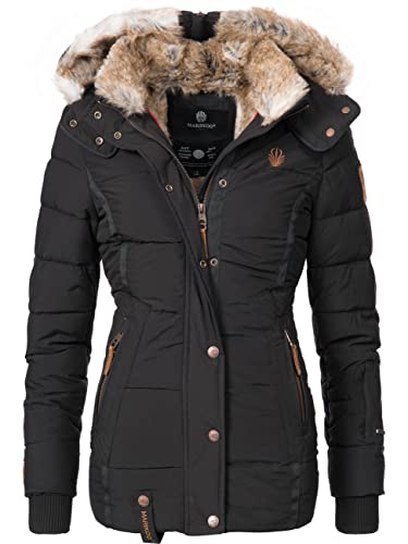 MARIKOO Damen warme Winter Steppjacke Nekoo Schwarz Gr. L von MARIKOO