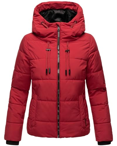 MARIKOO Damen Winterjacke Steppjacke warm mit Kapuze Shimoaa XVI Dark Red Gr. S von MARIKOO