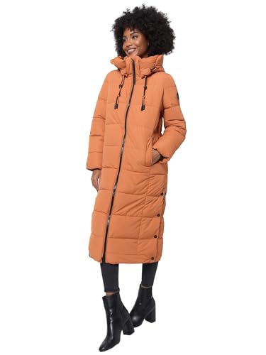 MARIKOO Damen Winterjacke Steppmantel lang gesteppter Mantel Winter Parka Jacke warm B985 [B985-Nadeshik-Cinnamon-Gr.M] von MARIKOO