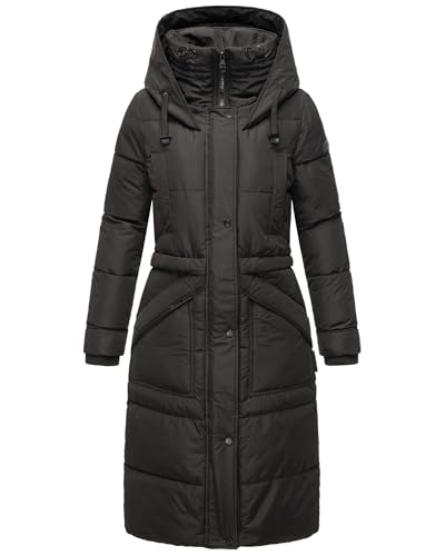 MARIKOO Damen Wintermantel Warmer Steppmantel lang mit Kapuze Ayumii Black Gr. S MARIKOO Damen Wintermantel Warmer Steppmantel lang mit Kapuze Ayumii Black Gr. S von MARIKOO