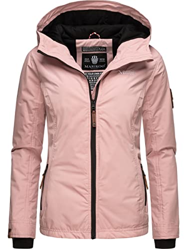 MARIKOO leicht gefütterte Damen Übergangsjacke kurz Outdoor-Jacke mit Jersey-Innenfutter und großer Kapuze Brombeere Powder Rose Gr. XS MARIKOO leicht gefütterte Damen Übergangsjacke kurz Outdoor-Jacke mit Jersey-Innenfutter und großer Kapuze Brombeere Powder Rose Gr. XS von MARIKOO