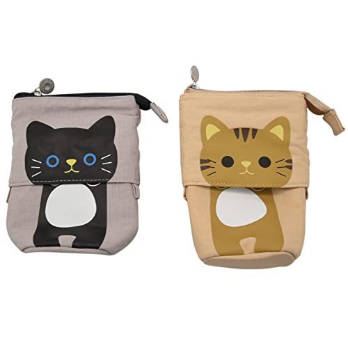 MARKELL 2 StüCk Stand Store Stifthalter Katze Teleskop Bleistift Organizer Kosmetikbeutel Make-Up Tasche Briefpapier Stift Fall Box von MARKELL