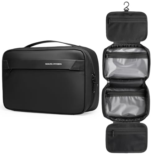 Kulturbeutel zum Aufhängen, Wasserdicht Kulturtasche Waschtasche für Männer und Frauen, Faltbare Make Bag Kosmetiktasche mit 4 Fächern für Geschäftsreise, Fitnessstudio, Urlaub und Haushalt Kulturbeutel zum Aufhängen, Wasserdicht Kulturtasche Waschtasche für Männer und Frauen, Faltbare Make Bag Kosmetiktasche mit 4 Fächern für Geschäftsreise, Fitnessstudio, Urlaub und Haushalt von MARKETRON