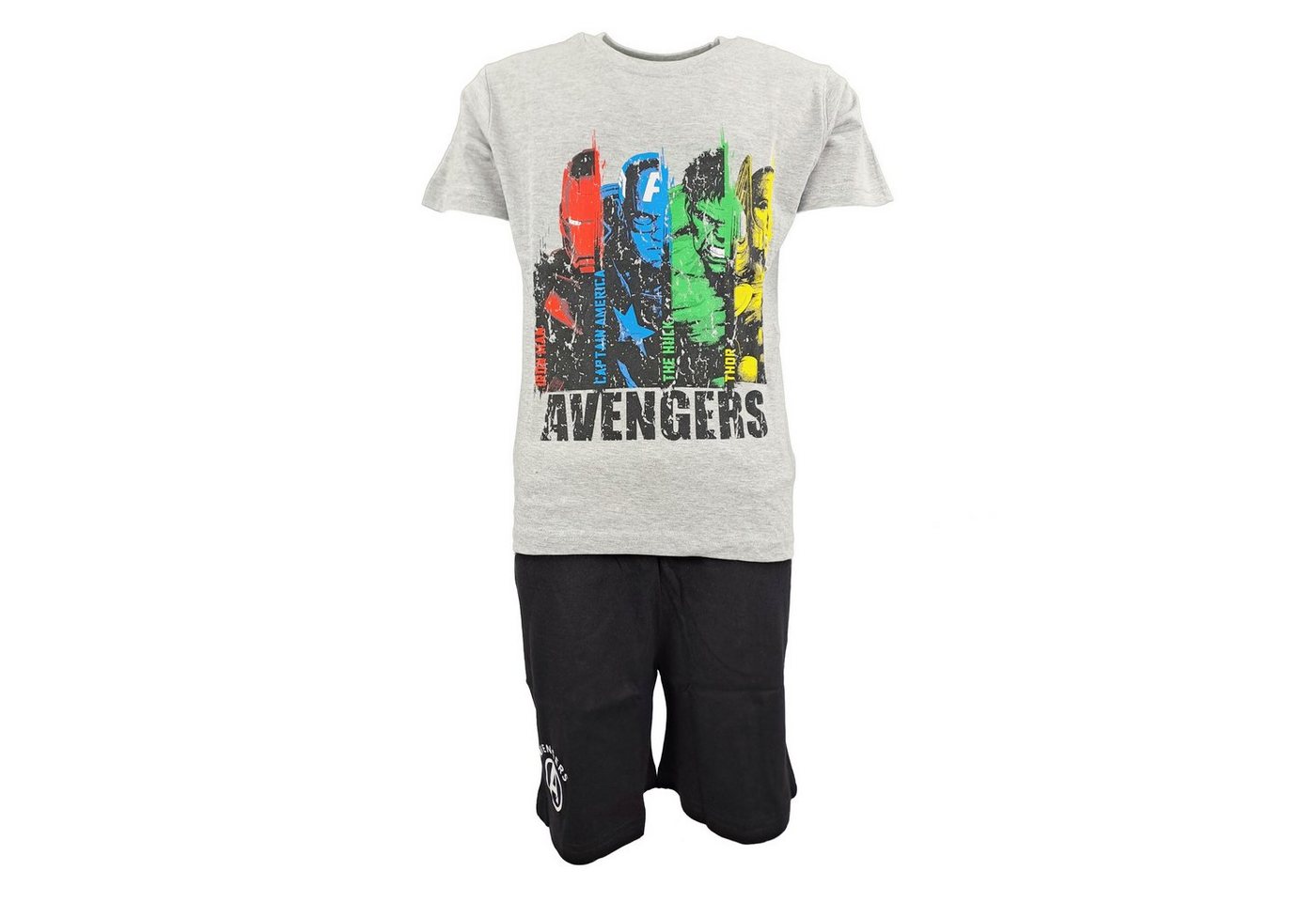 MARVEL Schlafanzug Marvel Avengers kurzarm Jungen Pyjama Gr. 134 bis 164, Iron Man, Captain America, Hulk, Thor von MARVEL