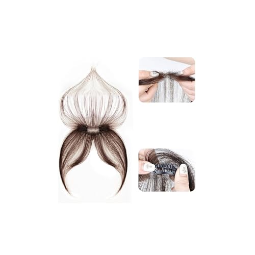 Echte menschliche Haar handgemachte Clip In Bangs Air Bangs for Frauen Wispy Bangs Haarspange for den täglichen Gebrauch (Color : Mocha brown) von MARXAN